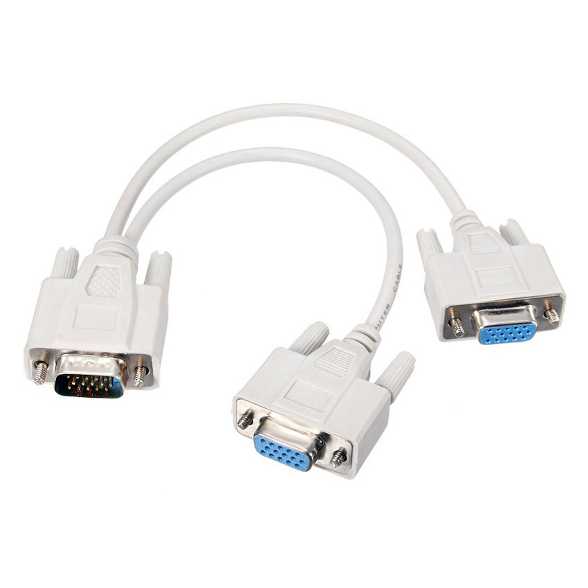 VGA HDB15 (Male) to Dual Female Splitter Cable