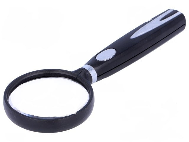 Hand magnifier Mag x3 Lens diam: 129.6mm Hand magnifier Mag x3 Lens diam: 129.6mm