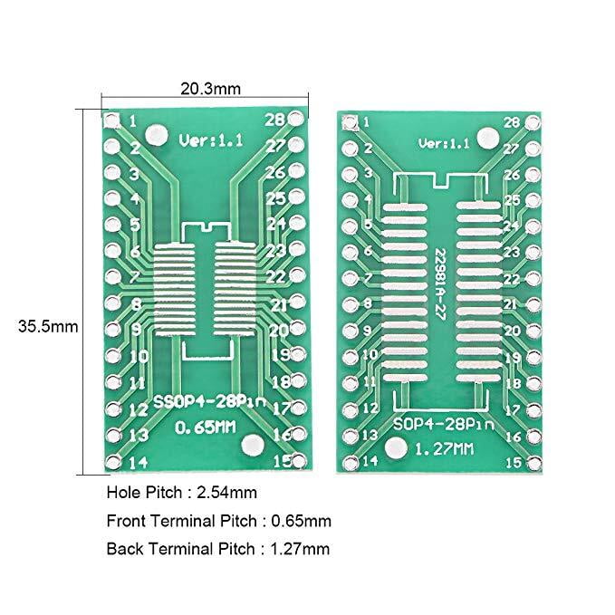 SOP4 28PIN 1.27 to DIP Adapter PCB Board SMD Converter