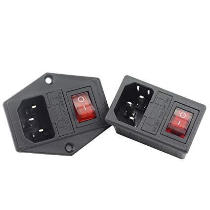Power Socket Plugs with Fuse Holder & Light AC-01A 10A 250V