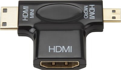 2 in 1 Mini HDMI and Micro HDMI Male to HDMI Female Adapter