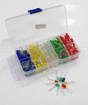 5mm/3mm LED Kit Box, 5 Colours (375pcs)