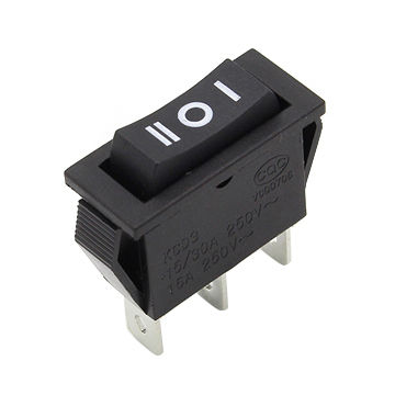 Rocker switch 3 positions 3-pin on-off-on 20A, 125V/15A, 250V