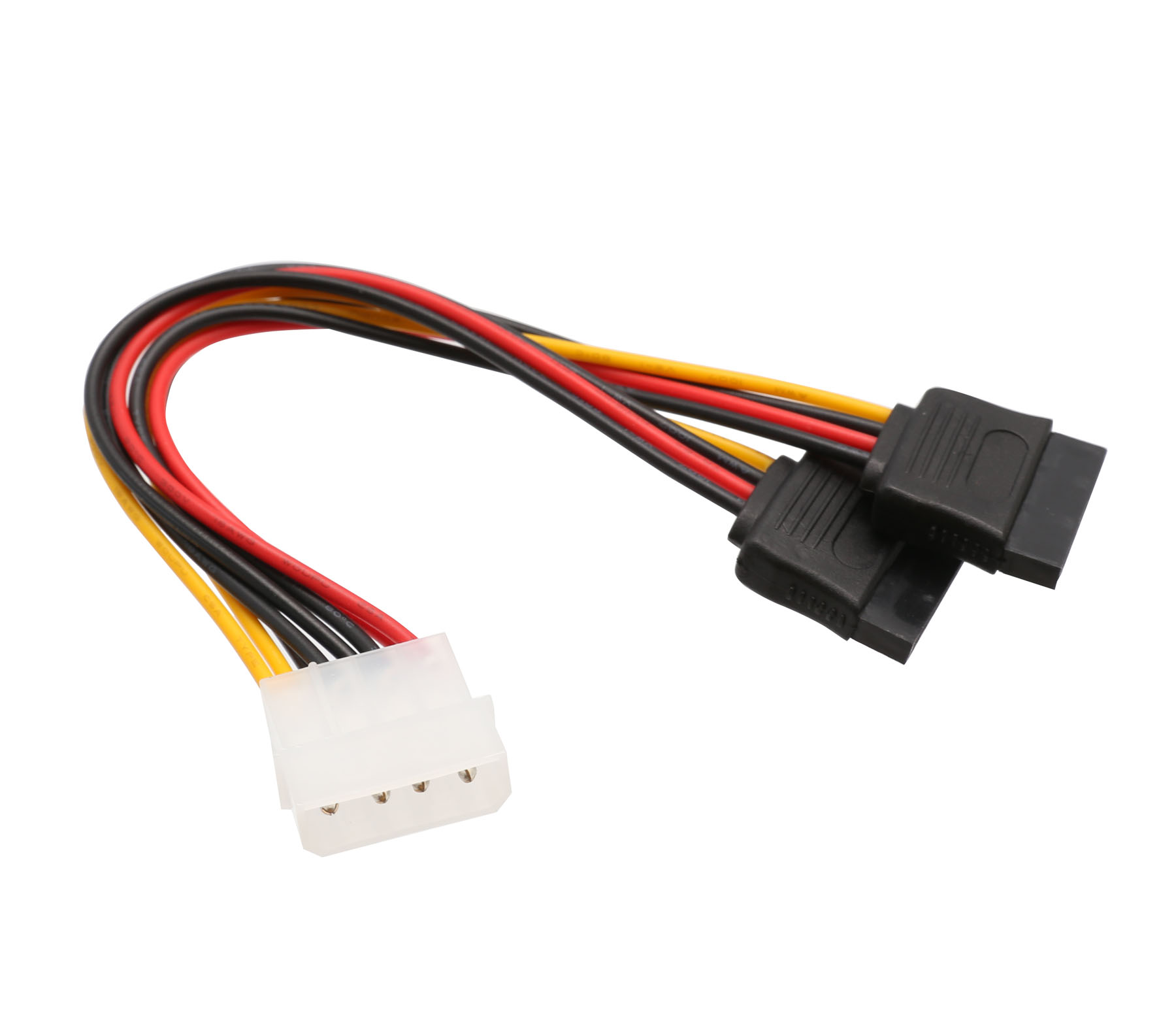 4 Pin Molex Male to 2 SATA Power Cable