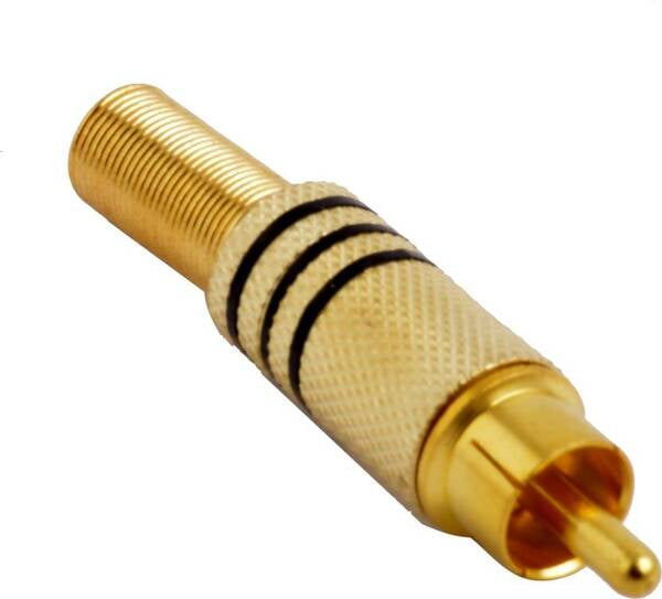 RCA Plug Male,Metal Golden