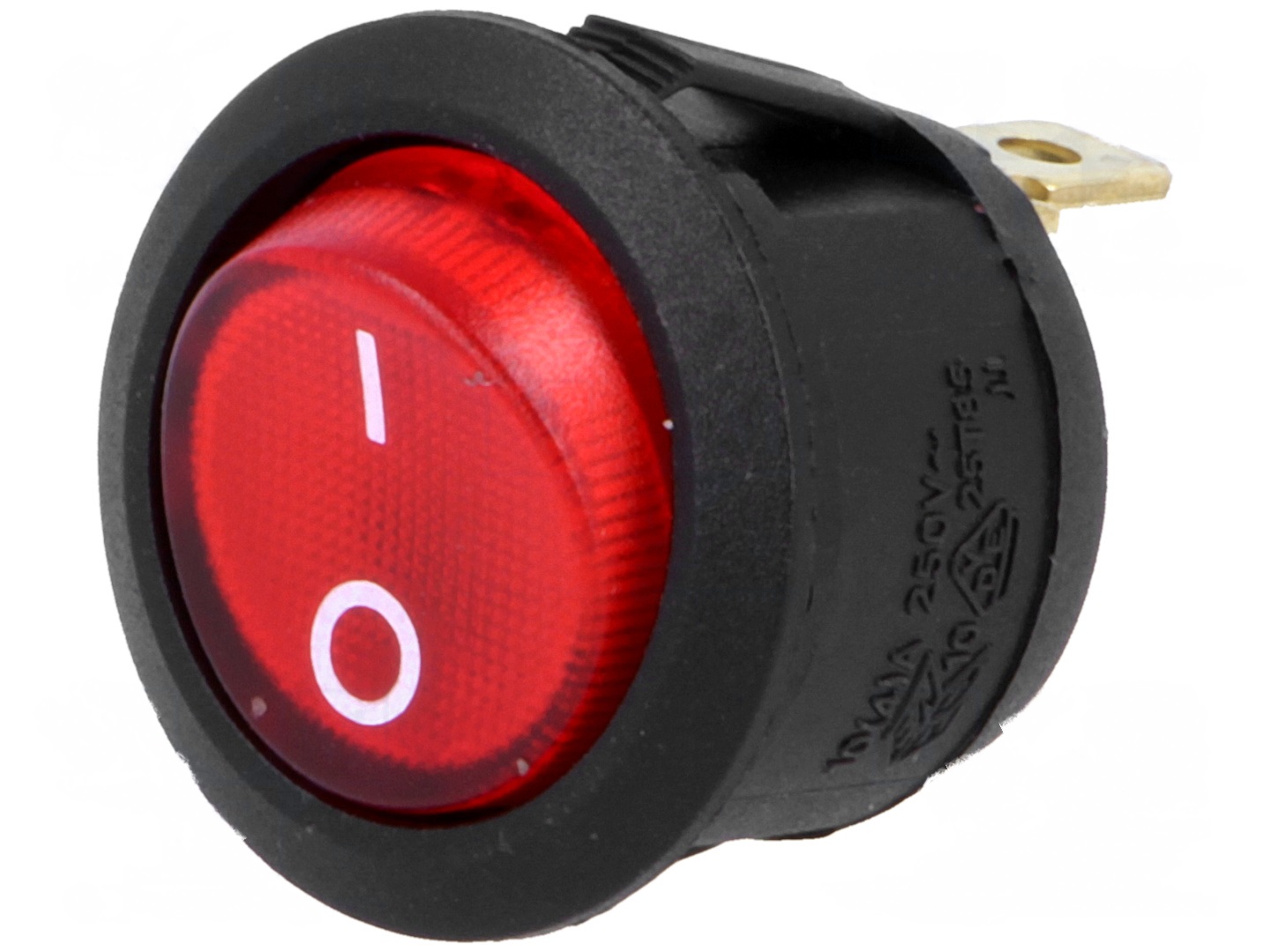 Switch Button Round 2P 6A/250VAC RED