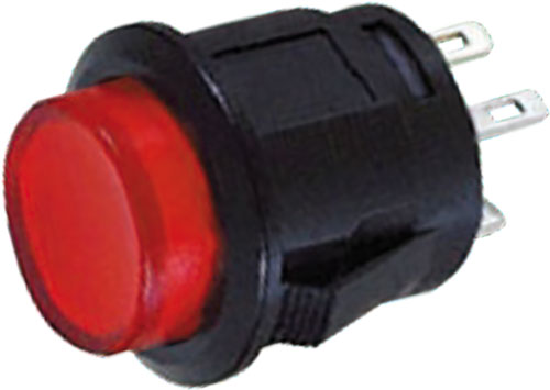 Push Button 3A, 125VAC Red 1.5A, 250VAC