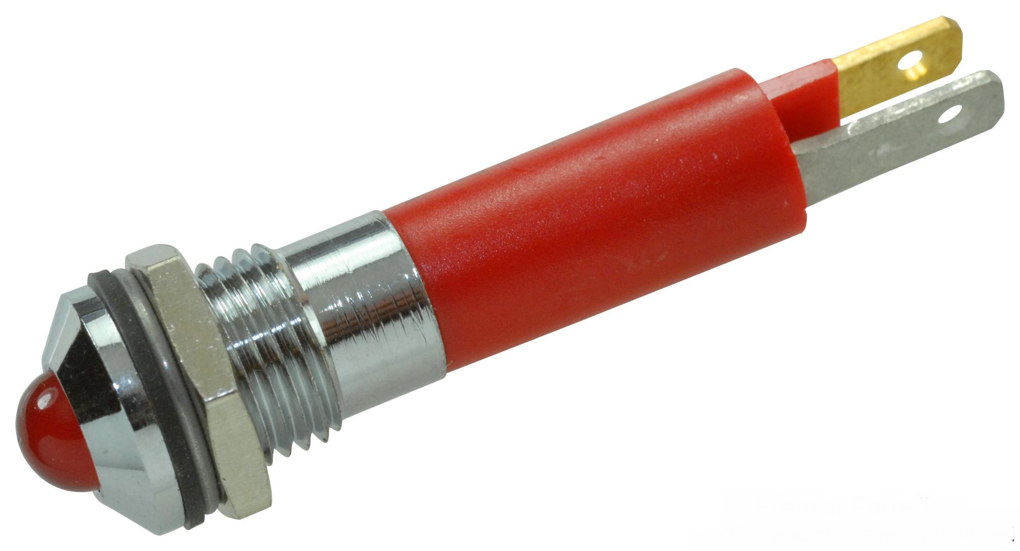 LED Panel Mount Indicator, Red, 24VDC, 8mm, 20mA LED Panel Mount Indicator, Red, 24VDC, 8mm, 20mA