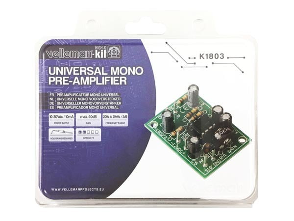 Velleman Kits K1803: UNIVERSAL MONO PRE-AMPLIFIER