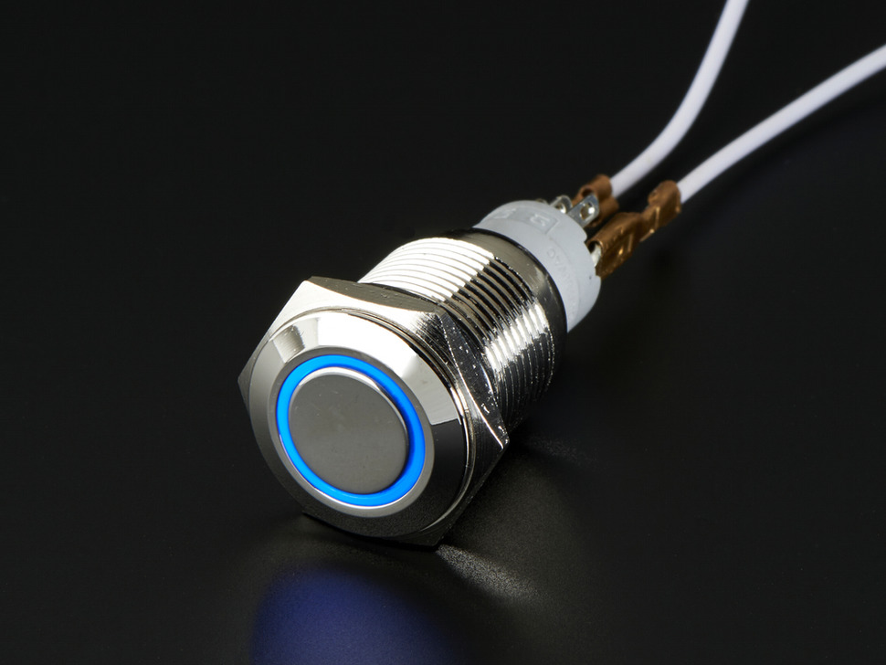 High-Quality Rugged Metal On/Off Switch with Blue LED, 16mm, Blue for ...