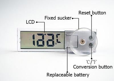 K-036 LCD Car Thermometer with Sucker